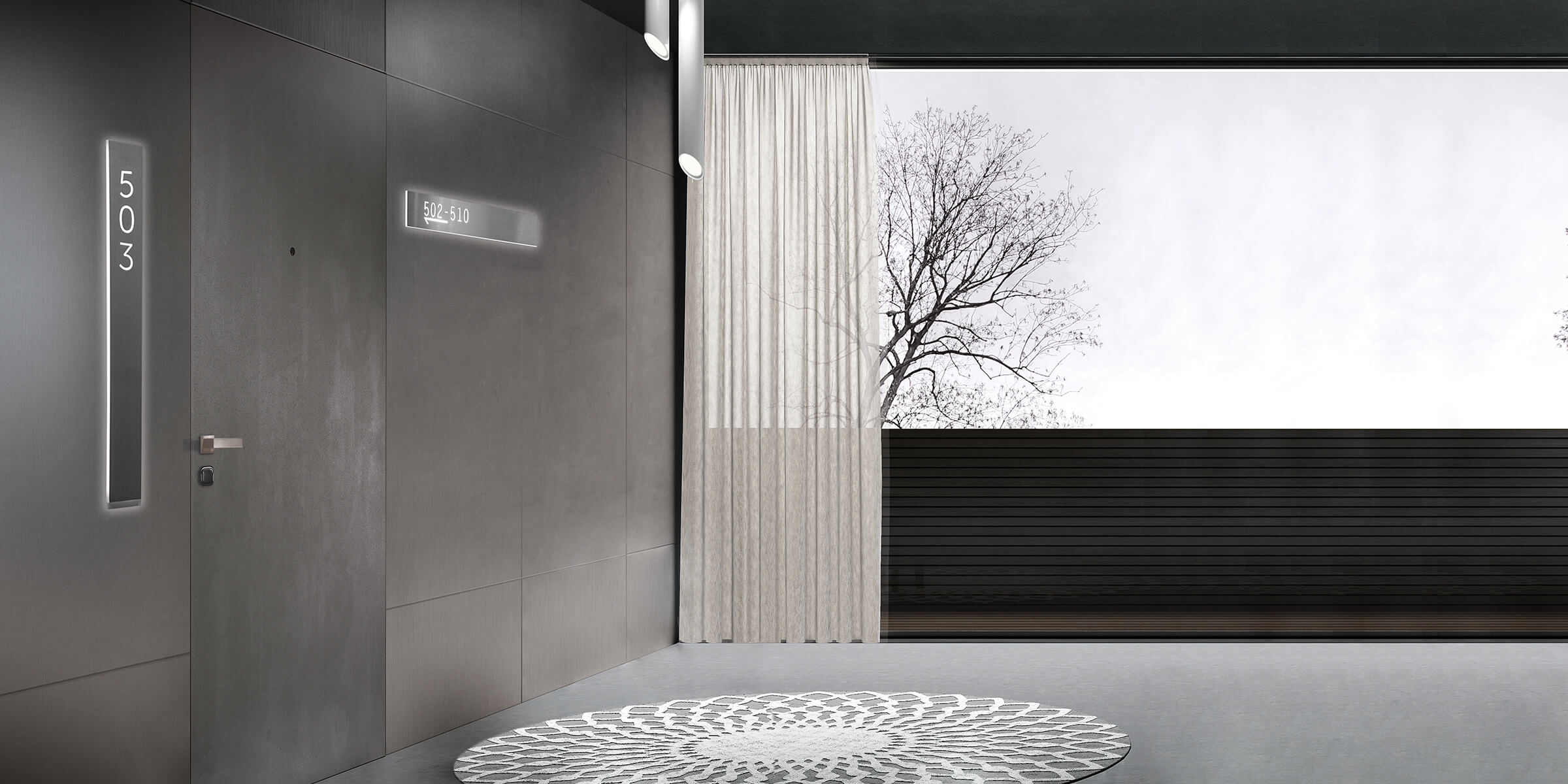 Eterea- porte filo muro per hotel GD Dorigo