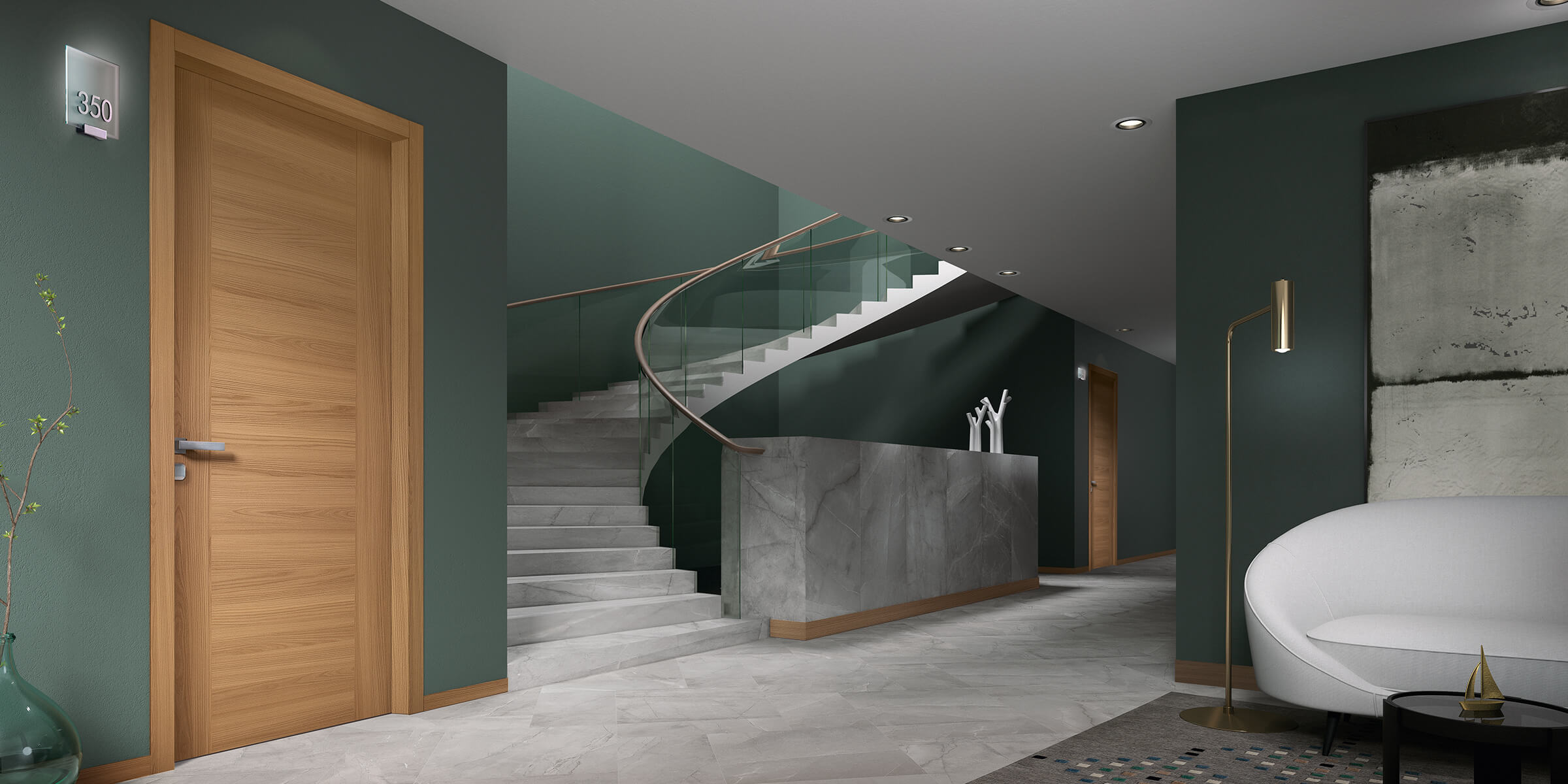 Portes pour hôtel en laminé avec inserts en aluminium - GD Dorigo Medusa collection