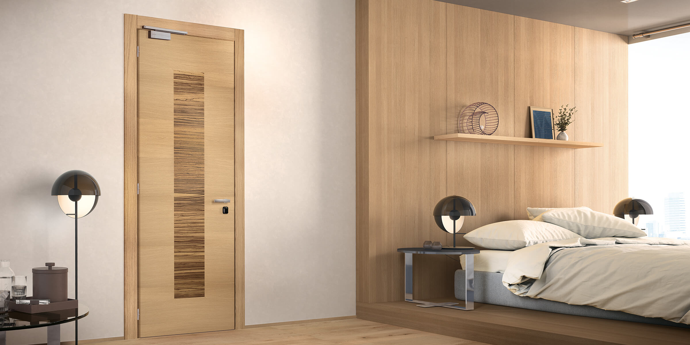Inlaid wooden doors for hotels - GD Dorigo Imago collection